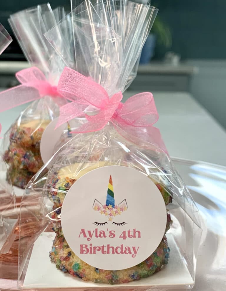 unicorn rainbow 4th birthday party favors