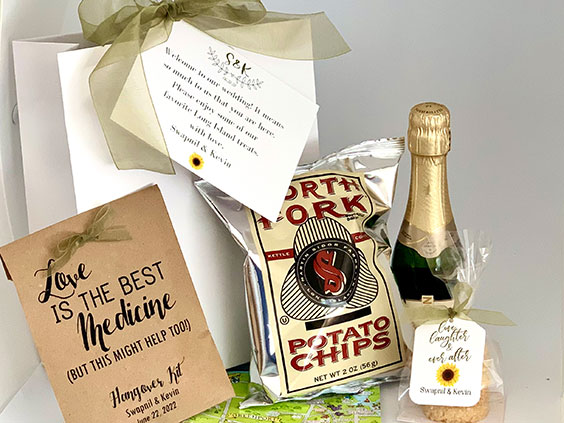 wedding welcome gifts for Northfork LI