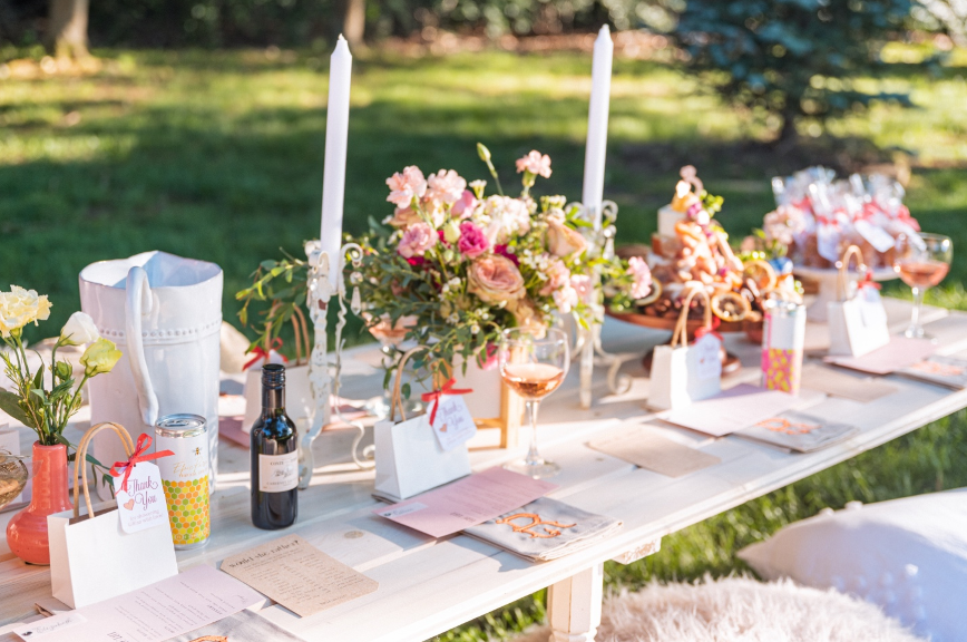 Outdoor table with candles