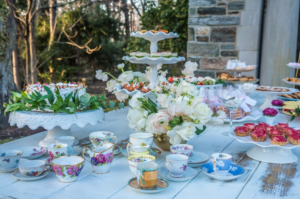 Vintage tea party setup